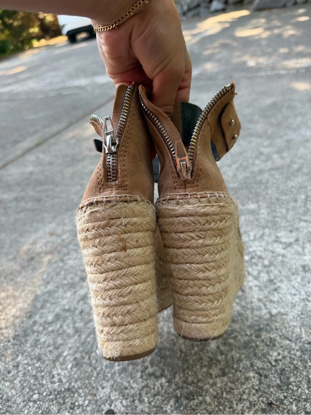 Dolce Vita Tan Suede Espadrille Wedge Sandals